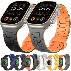 For Apple Watch Series 10 9 8 7 6 SE 42-49mm Magnetic Silicone Watch Band Strap - Picture 1 of 78