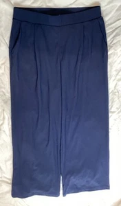 Halara Wide Leg Pull On Pants Large Regular Blue High Waist Casual Trousers NWT - Picture 1 of 6