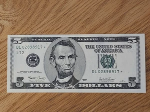 2003 $5 "STAR NOTE" UNC/GEM SAN FRANCISCO D02898917* 1 OF 3 CONS SERIAL NUMBERS - Picture 1 of 5