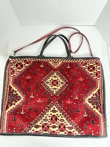 Borsa tote Anthropologie En Shalla rossa nera - Foto 1 di 9