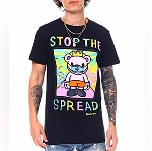 NWT Reason Clothing Stop the Spread Neo Bear Tee Shirt Medium - Picture 1 of 5