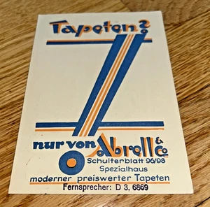 1929 GERMAN PLAKATSTIL Postcard - Abrell & Co. Wallpaper - Picture 1 of 3
