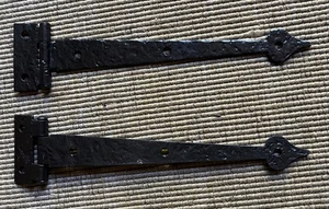 (2-Pk) Spear T Hinge Hammered Steel Black 7,3/8” - Picture 1 of 5
