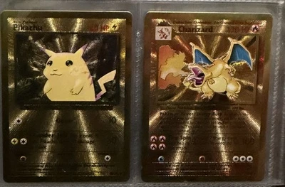 Pokémon Celebrations Gold Metal Charizard & Pikachu Cards 25th Anniversary Base  - Image 1 of 4