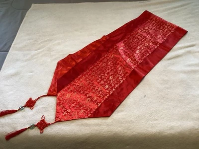 Asian Red Table Runner Tassel New - Image 1 of 3
