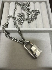 Hermes HERMES Cadena Vorhängeschloss Halskette Silber Mode Accessoires C461 - Bild 1 von 4