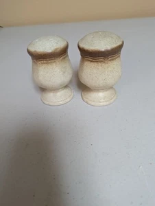 Mikasa Whole Wheat  Salt and Pepper Shakers Vintage Stoneware - Picture 1 of 3