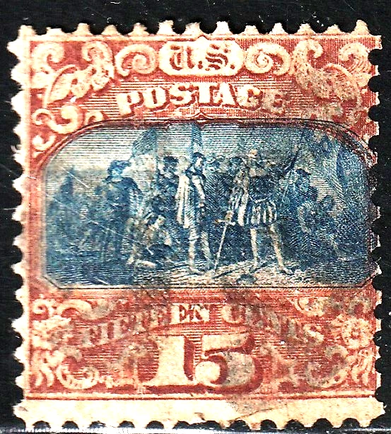#119 EE. UU. 15 CENTAVOS MARRÓN Y AZUL-TIPO 2-USADO-N/G-FINO-V/F Foto 1 de 1