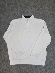 FootJoy FJ Golf Pullover 1/4 Zip Langarm weiß Large Locust Hill Logo - Bild 1 von 9