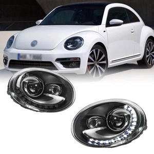 Pair LED Headlight Assembly High Low Beam,DRL For Volkswagen VW Beetle 2013-2019 - Picture 1 of 18
