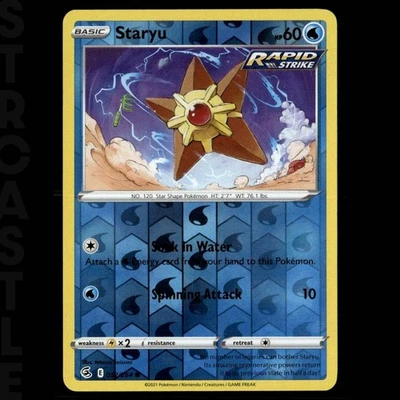 Staryu 052/264 Swsh08: Fusion Strike - Reverse Holo - Common - Pokémon TCG - Image 1 of 3