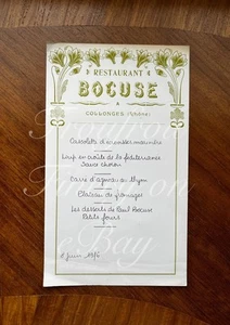VTG 1976 Famous Restaurant Bocuse à Collonges Art Nouveau Style Menu Lyon France - Picture 1 of 2