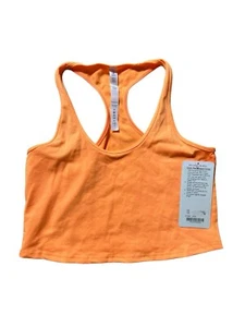 Lululemon Cool Racerback Tank Crop Top Donna 10 Arancione Allenamento Palestra Nuovo con etichette - Foto 1 di 5