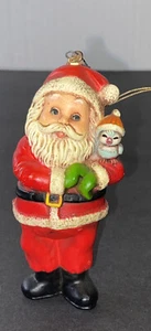 Vtg Rare Hallmark Christmas Merry Miniatures Santa with A Bird 1970’s Ornament￼ - Picture 1 of 3