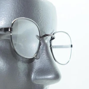 Klassische Vintage Lesebrille im kleinen Stil glänzend grau Metallgestell +1,50 Gläser - Bild 1 von 4