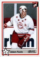 1990-91 7th Inning Sketch OHL Adam Foote Sault Ste. Marie Greyhounds #157
