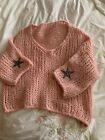 Chunky Wool Blend Pink Jumper Mohair And Wool Blend  One Size