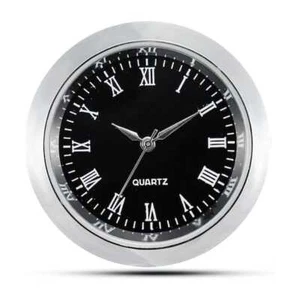 Black Round 1 7/16 in. 35mm Durable Modern Quartz Movement Miniature Clock - Picture 1 of 7
