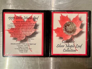 FIRST COMMEMORATIVE MINT COLLECTION 1999 Canada 1oz 9999 Fine Silver Maple Leaf - Picture 1 of 5