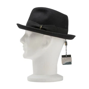 290$ BORSALINO Brushed Women's Hat Fur Felt Black Handmade in Italy Size S - Picture 1 of 7
