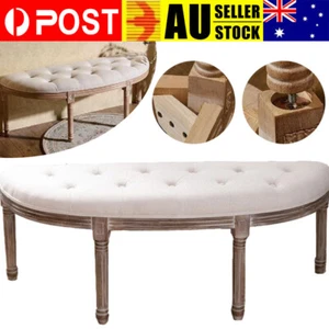 Half Moon Window Bench Upholstered Tufted European Bedroom Suite End of Bed AU - Picture 1 of 6