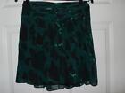 Burberry Brit Teal Green Printed Silk Skirt $295 Nwt Us 4 Uk 6 Eu 38