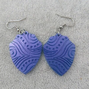 PURPLE PAISLEY Dangle Earrings Chameleon Color Shift Boho Hippie Fashion Artisan - Picture 1 of 7