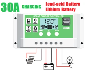 30A Solar Charge Regulator for Lead-acid & Lithium Battery Charging Controller - Picture 1 of 5