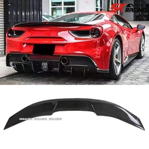 Alerón labial trasero de fibra de carbono real para Ferrari 488 GTB 2016-19 - Imagen 1 de 23