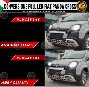 KIT LED FARO H4 PER FIAT PANDA CROSS 6000K BIANCO CANBUS 7200LUMEN REALI BI-LED - Imagen 1 de 11