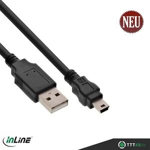 USB 2.0 Mini-Kabel InLine®, USB A Stecker an Mini-B St. (5pol.), schwarz, 0,3-5m - Bild 1 von 1