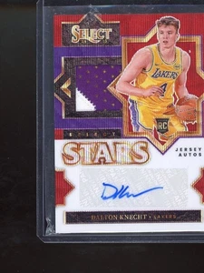 2024 25 Panini Select Stars Jersey Auto Red Wave Prizm Dalton Knecht Lakers #/30 - Picture 1 of 2