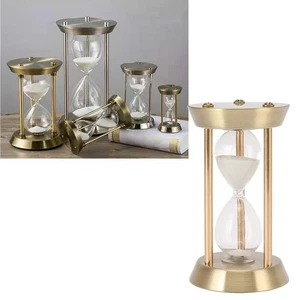 (Bronze 10min)Metal Hourglass Sand Timer Decorative Vintage High Glossy BT5 - Picture 1 of 12