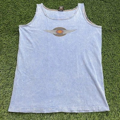Harley Davidson Motorcycles 1995 Shawnee Kansas Womens Blue Tank Top Size Medium - Изображение 1 из 4