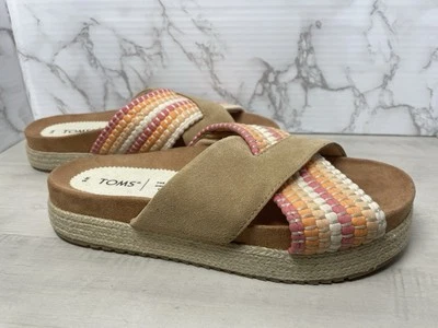 Сандалии TOMS Paloma медово-коричневые замшевые горки с открытым носком комфортные женские размер 9 м - Изображение 1 из 4