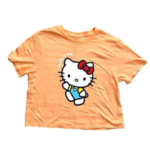 NWOT Hello Kitty Waving Crop Baby Tee Light Orange XS - Picture 1 of 4