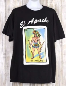 La Lotera Mexican Black Shirt El Apache Size Large - Picture 1 of 10