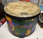 Remo Kids Percussion Floor Tom Drum - Fabric Rain Forest - 10 and Tambourine