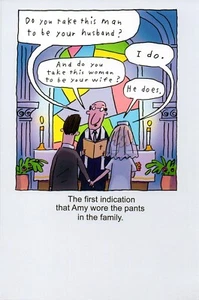 Funny WEDDING Card, “Amy Wore The Pants” by American Greetings + Envelope - Picture 1 of 4