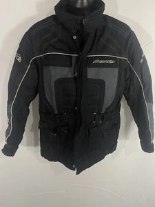 VTG 90s Team Arctic Cat Full Zip Snowmobile Jacket Mens Medium "IRON DOG" Black - Picture 1 of 8