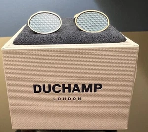 Duchamp Textured Cuff Links Blue - Picture 1 of 2