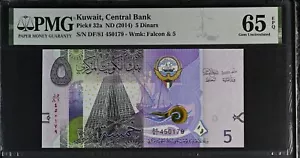 Kuwait 5 Dinars ND 2014 P 32 a Gem UNC PMG 65 EPQ - Picture 1 of 1