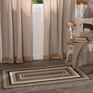 Sawyer Mill Charcoal Area Rectangle 24" x 36". INCLUDES Rug Pad. VHC Brands. - Picture 1 of 6