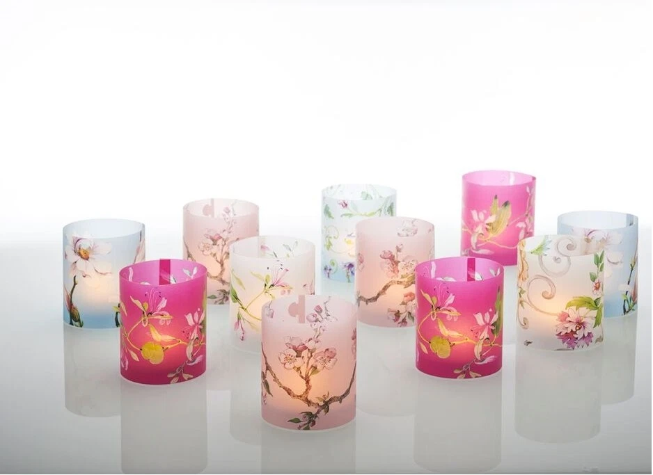 3er Set Windlichter Papierschirmchen Cedon Kollektion Papier Blumen Tiere - Bild 1 von 1