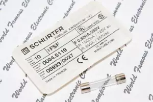 1 pz Schurter / bel (F) 500 mA (0,5 A) 250 V 6,3 x 32 mm fusibile vetro - FSF 0034.5119 - Foto 1 di 4
