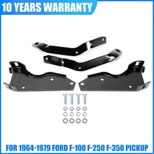 Fit For 1964-1979 Ford F-100 F-250 F-350 Pickup Black Rear Bumper Brackets Steel - Bild 1 von 13