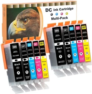 10 Patronen passend für Canon Pixma TS8150 TS8250 TS8251 TS8252 PGI-580 CLI-581 - Bild 1 von 1