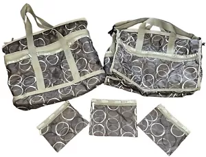 LeSportSac passende große Weekender Reisetasche & Schultertasche + 3 Beutel - Kreise - Bild 1 von 18