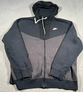 Nike Sportswear Hybrid Fleece Full Zip Felpa con Cappuccio Uomo Taglia XL Nero Grigio DC2557-010 - Foto 1 di 12