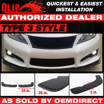 Fits Mazda Rx 7 Type 3 Universal Front Bumper Quick Lip Splitter 2Pc 24X5 In Foto 1 de 4